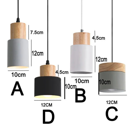 Avelena | Nordische LED-Pendelleuchten aus Metall und Holz - Moderne Hängelampen für Esszimmer und Küche