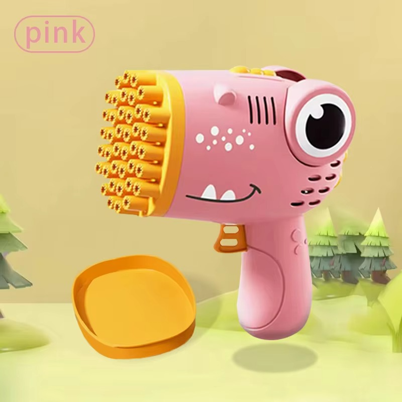 Avelena | Kinder Handheld Seifenblasenmaschine - 40-Loch Elektrischer Dinosaurier Seifenblasenbläser