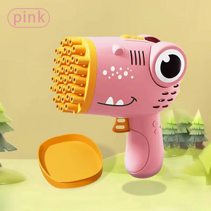 Avelena | Kinder Handheld Seifenblasenmaschine - 40-Loch Elektrischer Dinosaurier Seifenblasenbläser