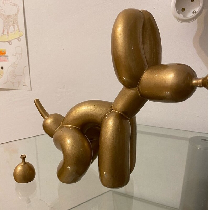 Avelena | Ballonhund Skulptur, Ballon Kunst Statue, Mini Sammlerstück Figur, Wohnkultur, Harzfigur, Schreibtischaccessoires, Zimmerdekoration