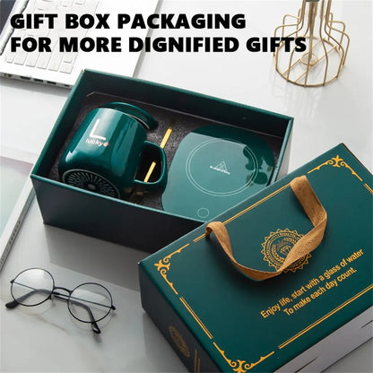 Avelena | Smart Keramik Becher Heizung Tasse Untersetzer Wärmer Thermostat Kaffee Heizung Elektrische Becher Set Milch Tee Heizung Wasser Home Office Geschenk