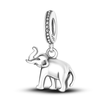 Avelena | 925 Silber Goldener Leopard Charms Perlen Bunte Chamäleon Nashorn Löwe Skarabäus Katze Anhänger Passend für Original Pandora Armband Schmuck
