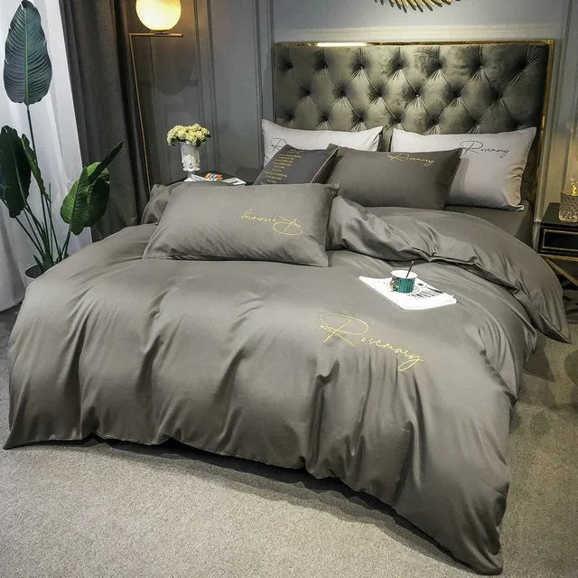 Avelena | Bettwäsche Elegante Luxe Bettbezug mit Stickdesign