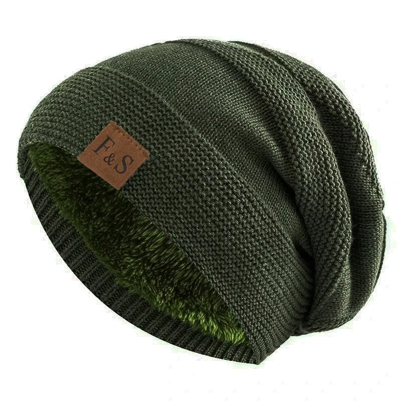 Avelena | Unisex Slouchy Winter Beanie - Pelzfutter