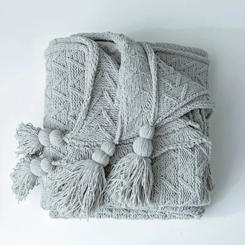 Avelena | Blanket Luxe Chenille Decke mit Herzfransen
