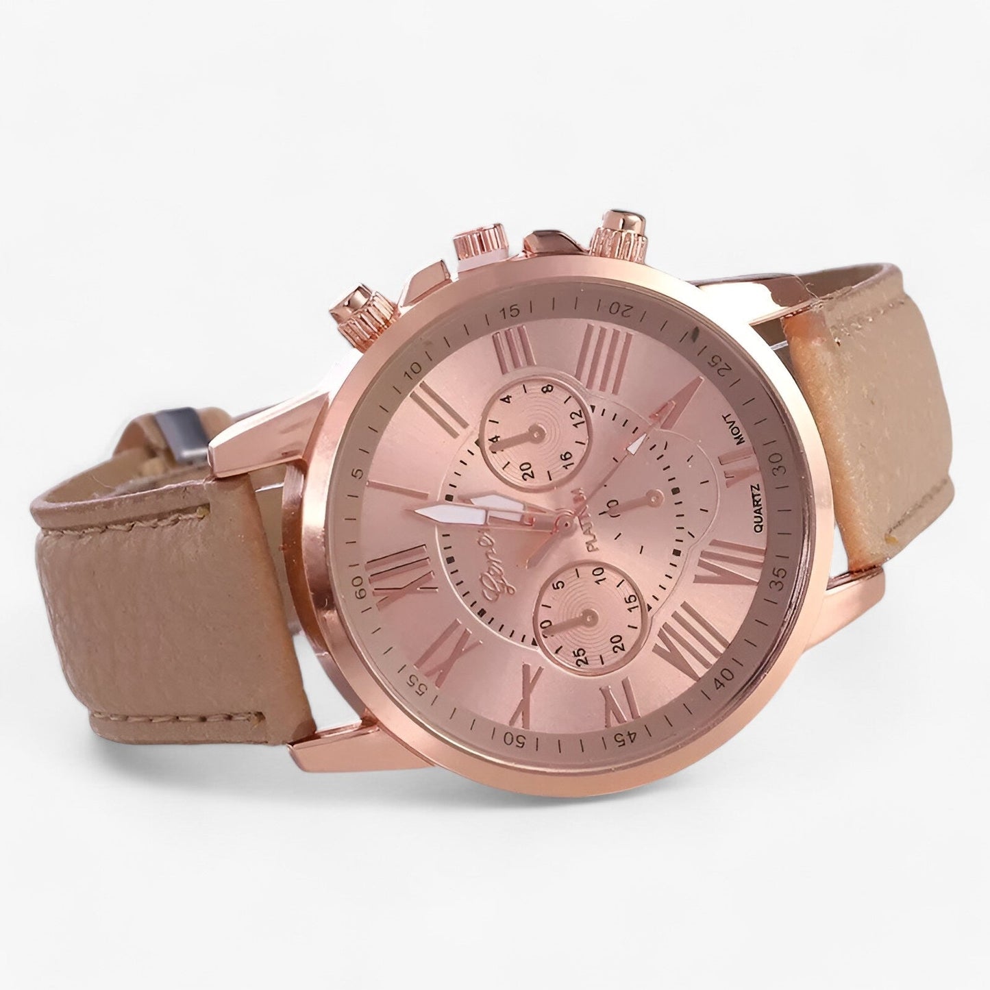 Avelena | Camille Damen Wasserdichte Lederarmbanduhr 42mm