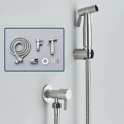 Avelena | Shinesia Bidet-Sprüher – Edelstahl Hygienisches Badezimmer-Accessoire – Wandmontierte Kaltwasser-Sprühfunktion