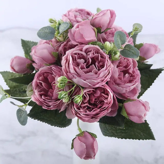 Avelena | Seidige Rose Gypsophila Strauß
