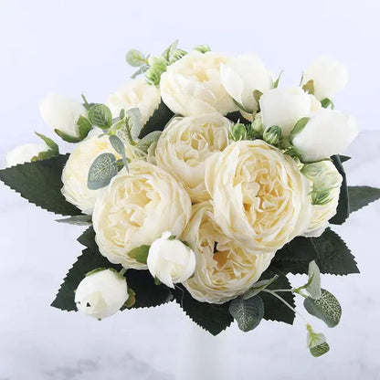 Avelena | Seidige Rose Gypsophila Strauß