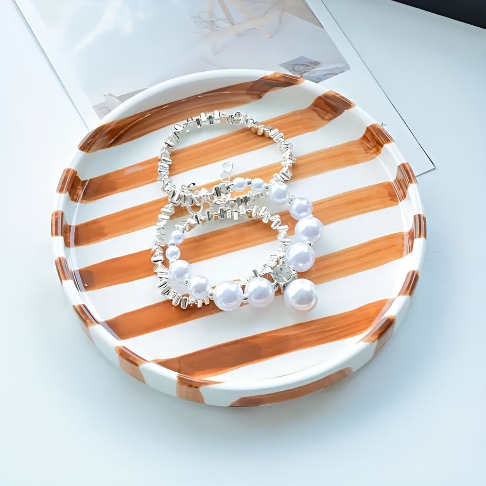 Avelena | Silva Keramische Streifen Schmuckschale