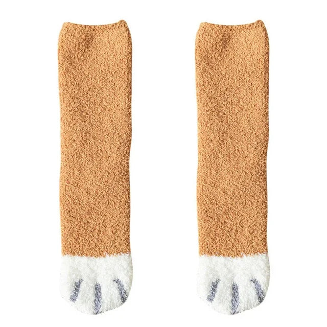 Avelena | Damen Baumwollsocken mit Katzenpfotenmuster –Super weich, ideal für den Winter, Größe EU 35-42