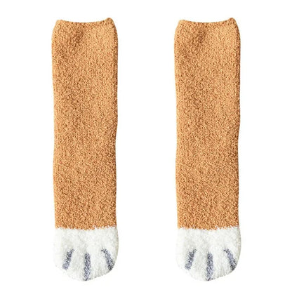 Avelena | Damen Baumwollsocken mit Katzenpfotenmuster –Super weich, ideal für den Winter, Größe EU 35-42