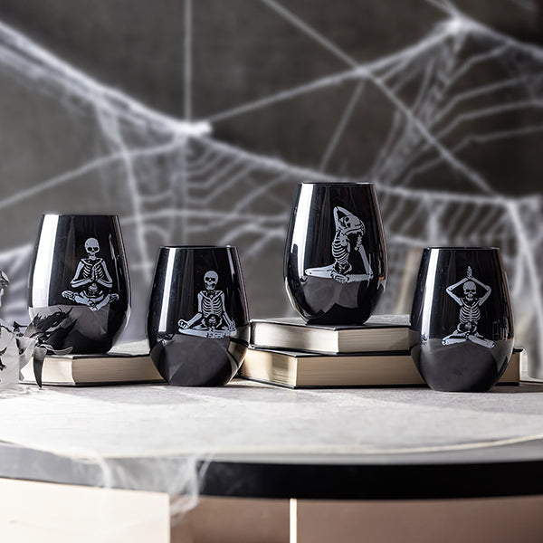 Avelena | Skelett Weinglas Ohne Stiel, Set mit 4