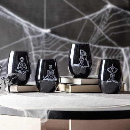 Avelena | Skelett Weinglas Ohne Stiel, Set mit 4