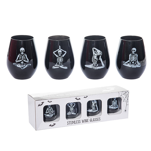 Avelena | Skelett Weinglas Ohne Stiel, Set mit 4