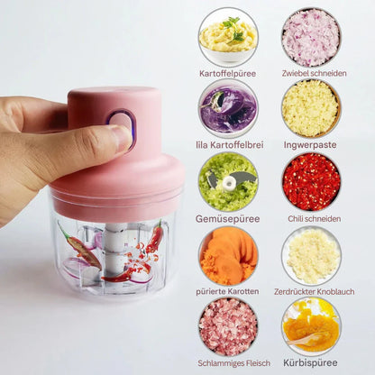 Avelena | Drahtloser Lebensmittelzerkleinerer – Kompakter Mini-Zerkleinerer für Gewürze und Gemüse