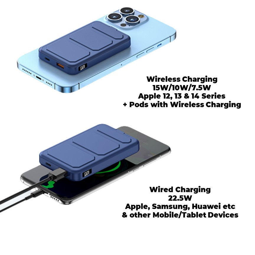 Avelena | Drahtlose Powerbank für das Handy - 10K mAh Magnetischer tragbarer Ladegerät