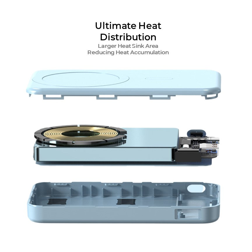 Avelena | Drahtlose Powerbank für das Handy - 10K mAh Magnetischer tragbarer Ladegerät