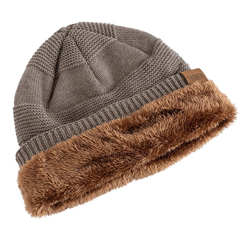 Avelena | Unisex Slouchy Winter Beanie - Pelzfutter
