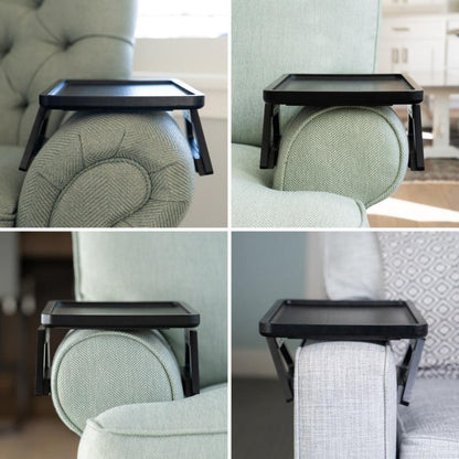 Avelena | SofaMate – Verstellbarer Sofaarmablagetisch für Getränke, Snacks und Fernbedienung Aufbewahrung