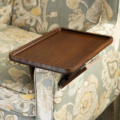 Avelena | SofaMate – Verstellbarer Sofaarmablagetisch für Getränke, Snacks und Fernbedienung Aufbewahrung