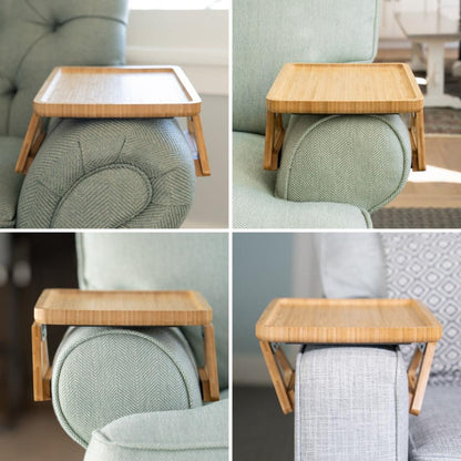 Avelena | SofaMate – Verstellbarer Sofaarmablagetisch für Getränke, Snacks und Fernbedienung Aufbewahrung