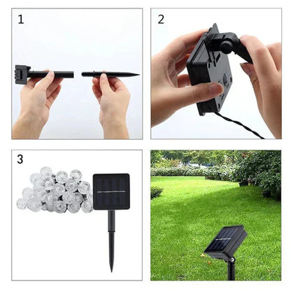 Avelena | Solaria Outdoor Solar Fairy Lights – Wasserdichte LED Gartenlichterkette (9,5 m)