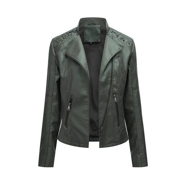 Avelena - Glatte Lederjacke