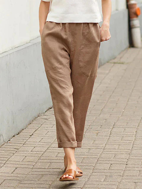 Avelena | Unifarbene Gerade Hose