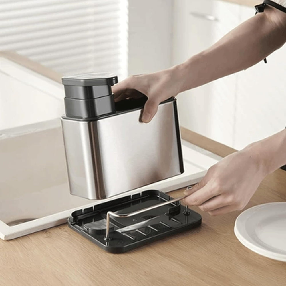 Avelena | Edelstahl Spülmittelspender & Utensilienregal