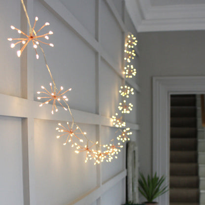 Avelena | Starburra – Kupfer Starburst Lichterketten mit warmweißen LEDs für Innen- und Außendekoration