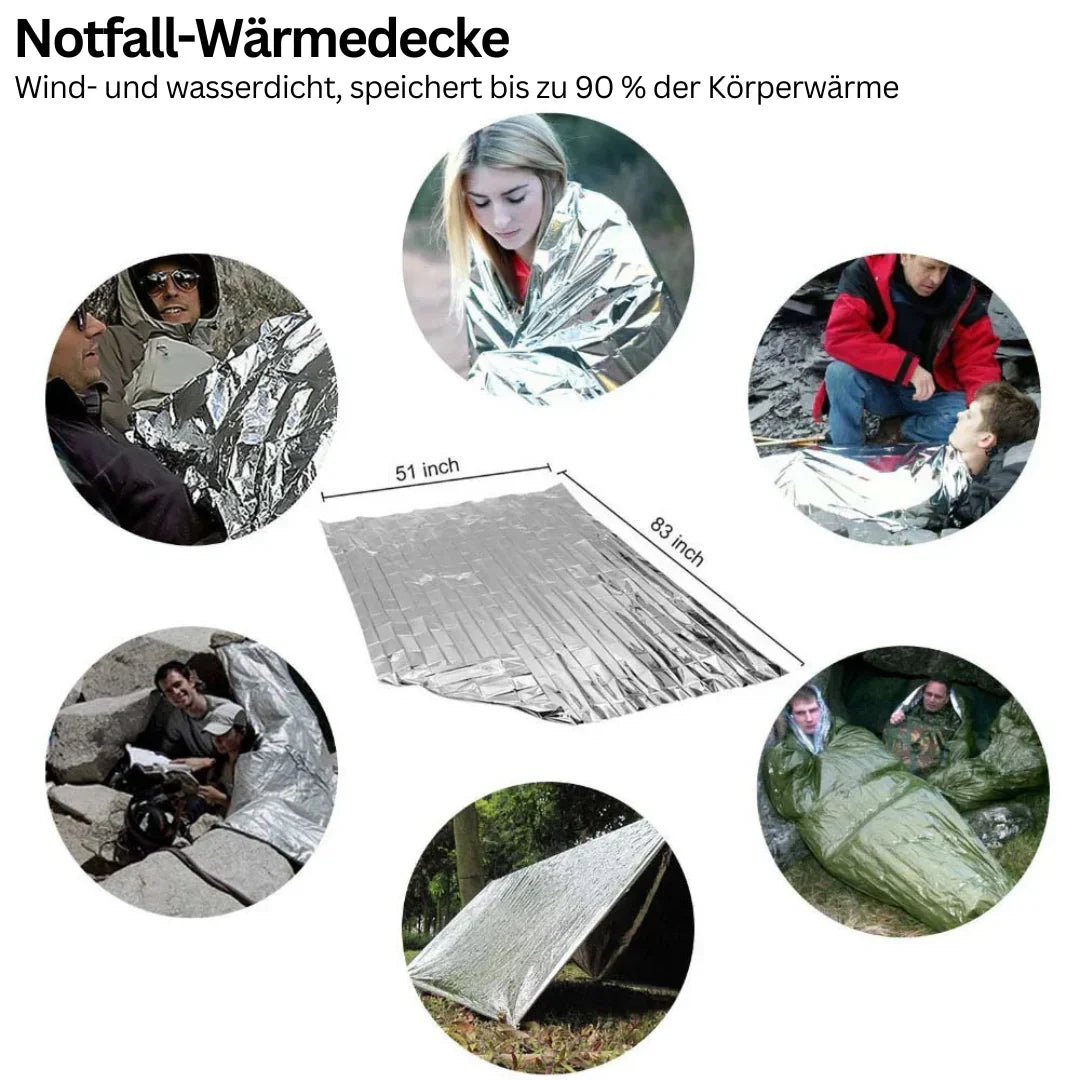 Avelena | 38-in-1 Erste-Hilfe- und Survival-Kit mit Taschenlampe und Kompass