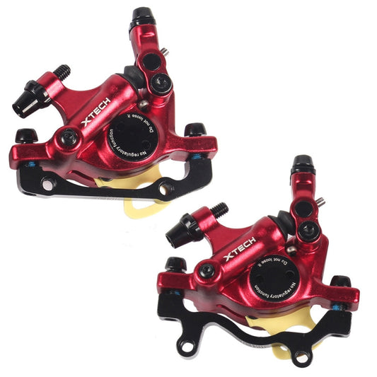 Avelena | ZOOM HB100 Mountainbike Hydraulikbremssattel Klappfahrrad Kabelzug Hydraulikscheibenbremssattel, Stil: Vorne und Hinten (Rot)