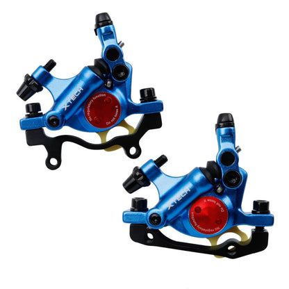 Avelena | ZOOM HB100 Mountainbike Hydraulik Brake Caliper Folding Bike Kabelzug Hydraulik Scheibenbremszange, Stil: Vorn und Hinten (Blau)