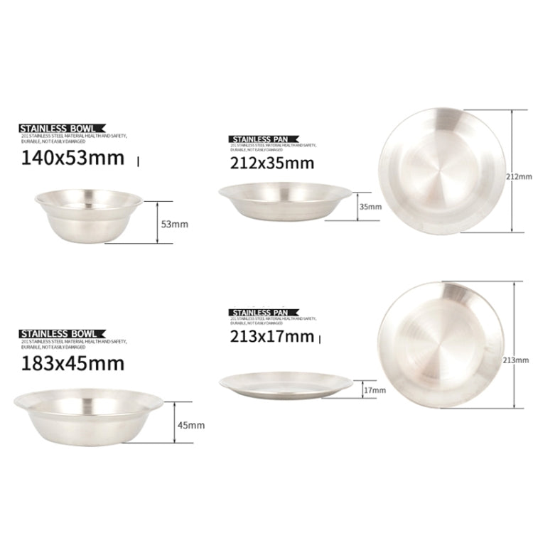 Avelena | 16 PCS / Set CLS Outdoor Edelstahltischgeschirr Tragbares Camping Abendessen Schüssel Teller Set