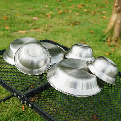 Avelena | 16 PCS / Set CLS Outdoor Edelstahltischgeschirr Tragbares Camping Abendessen Schüssel Teller Set