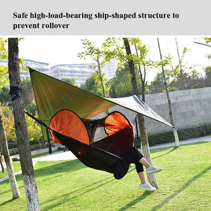Avelena | Strut-Moskitonetz-Hängematte Diamant-Sonnenschutz-Set Outdoor Camping Automatisch Schnell-Öffnen Anti-Mücken-Hängematten-Unterstand-Set (Armeegrün)