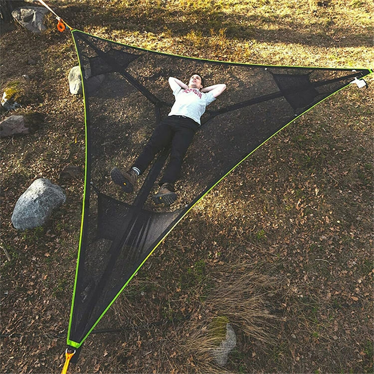 Avelena | 2,8 m Familien Outdoor Tragbares Luftzelt Mehrpersonen Camping Dreiecks Hängematte (Schwarz)