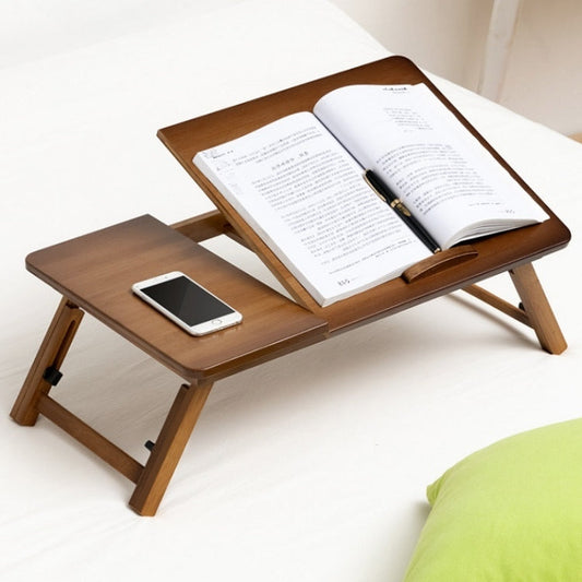 Avelena | 741ZDDNZ Bett Benutzung Klappbare Höhenverstellbare Laptop Tisch Wohnheim Studium Tisch, Spezifikation: Klassische Teefarbe 64cm Dicke Bambus