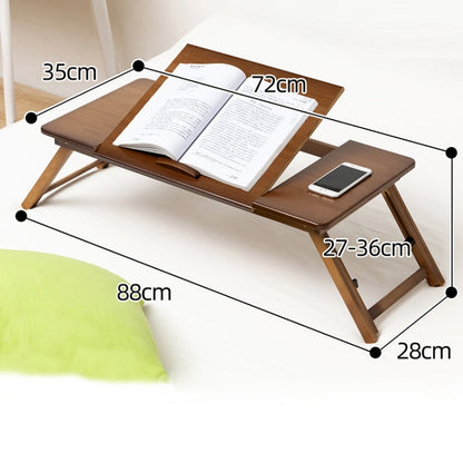 Avelena | 741ZDDNZ Bett Benutzen Faltbare Höhenverstellbare Laptop-Schreibtisch Wohnheim Studien-Schreibtisch, Spezifikation: Klassische Teefarbe 88cm Dicke Bambus