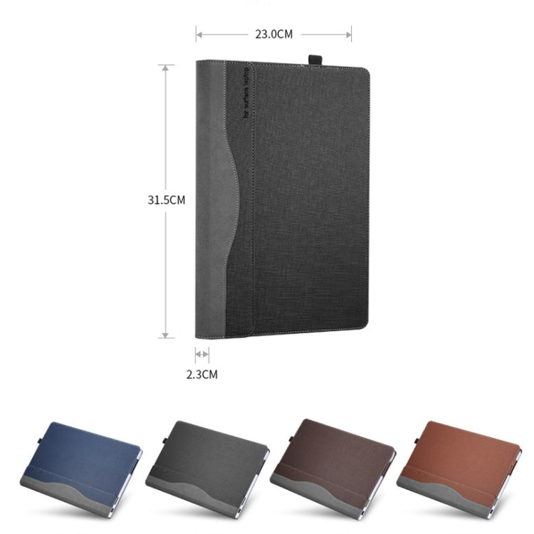 Avelena | 13,5 Zoll Multifunktionale PU-Leder Laptop-Hülle für Microsoft Surface Laptop 1/2/3/4 (Blau)