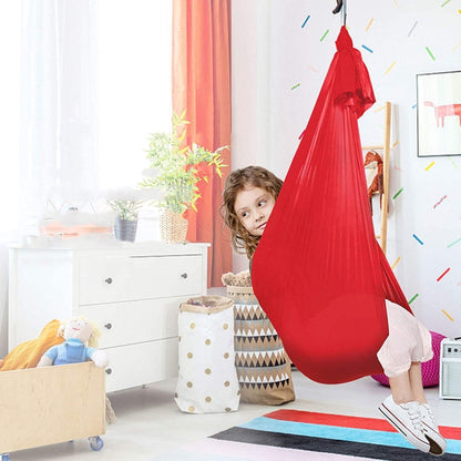 Avelena | Kinder Elastische Hängematte Indoor Outdoor Schaukel, Größe: 1.5x2.8m (Rot)