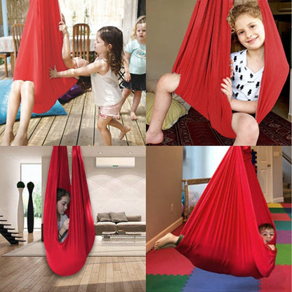 Avelena | Kinder Elastische Hängematte Indoor Outdoor Schaukel, Größe: 1.5x2.8m (Rot)