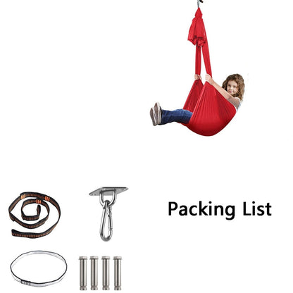 Avelena | Kinder Elastische Hängematte Indoor Outdoor Schaukel, Größe: 1.5x2.8m (Rot)