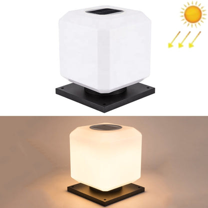 Avelena | 003 Solar Square Outdoor Postlicht LED Wasserdichte Wandleuchten, Größe: 30cm (Warme Licht)