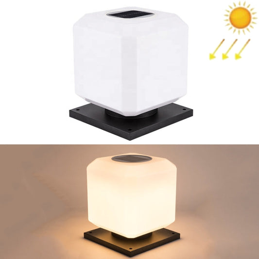 Avelena | 003 Solar Square Outdoor Postlicht LED Wasserdichte Wandleuchten, Größe: 30cm (Warme Licht)