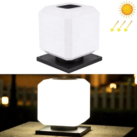 Avelena | 003 Solar Square Outdoor Post Light LED Wasserdichte Wandleuchten, Größe: 20cm (Weißes Licht)