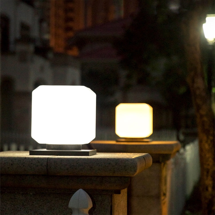 Avelena | 003 Solar Square Outdoor Post Light LED Wasserdichte Wandleuchten, Größe: 20cm (Weißes Licht)