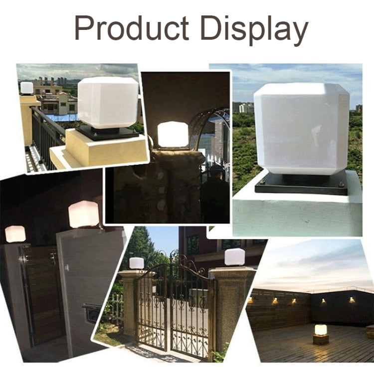 Avelena | 003 Solar Square Outdoor Post Light LED Wasserdichte Wandleuchten, Größe: 20cm (Weißes Licht)