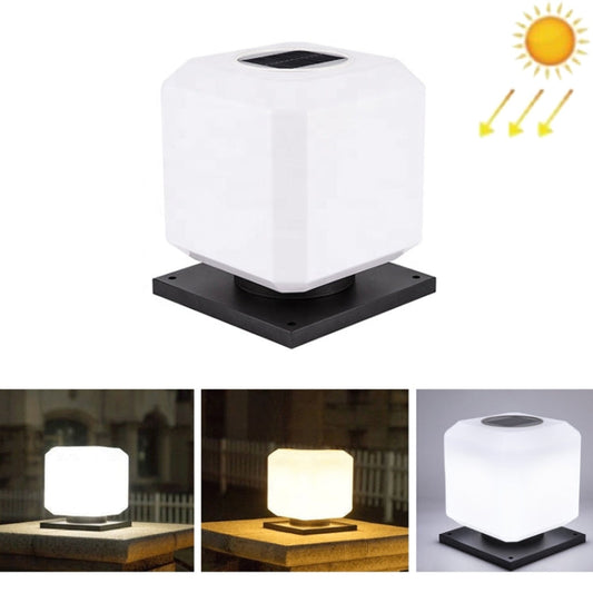 Avelena | 003 Solar Square Outdoor Post Light LED Wasserdichte Wandleuchten, Größe: 20 cm (Tricolor Light)